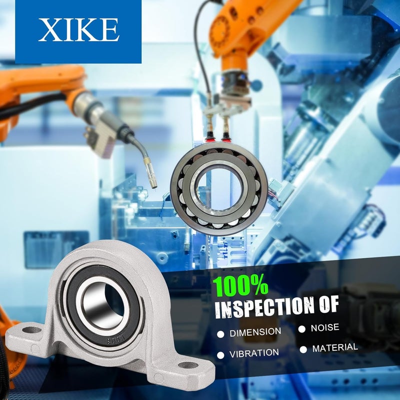 Xike 4 Pcs KP003 Mounted Pillow Block Bearings Bore 17mm/0.66inch Zinc Alloy Plummer Flanged Bearing，Cast Iron Self-Alignment Bearing for 3D Printer and More. - Image 5